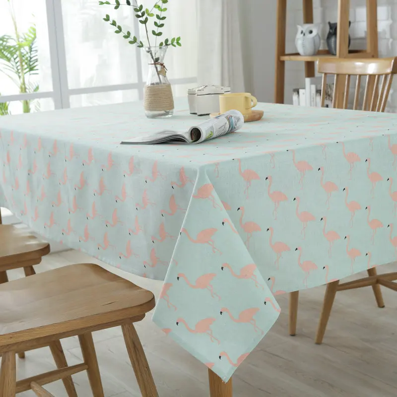 Flamingo Скатерть из льна и хлопка в стиле ретро, моющаяся, кофейная, обеденная, ретро, деревянная, lovrпутешествия, скатерть для рождества, свадьбы, банкета - Цвет: Flamingo