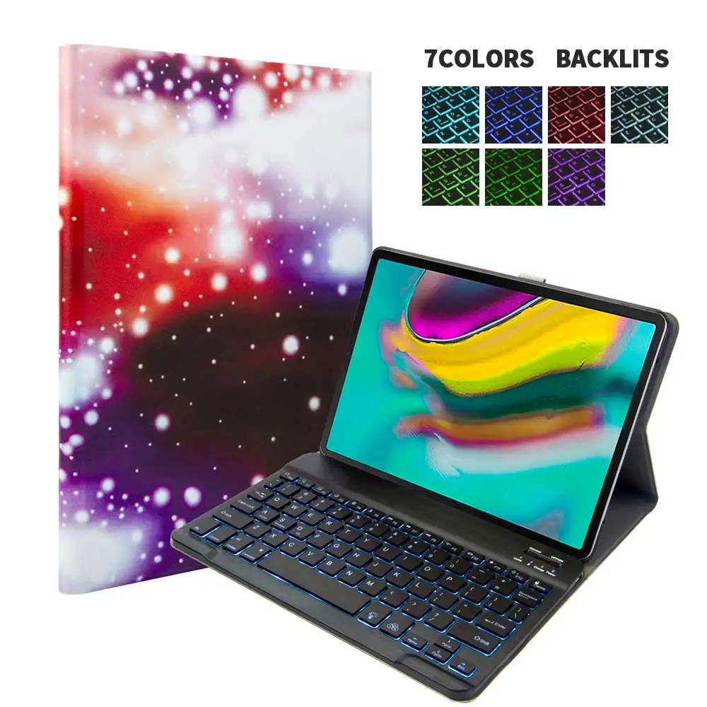 Подсветка беспроводная клавиатура-чехол для Samsung Galaxy Tab S5e 10,5 SM T720 T725 чехол для клавиатуры кожаный чехол-подставка - Цвет: N3
