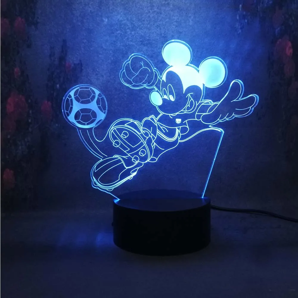 Lamparas de Lava LED 3d Night Lamp Love sport Mickey Creative Table Kid birthday Atmosphere Gift Decor illusion night light | Лампы и