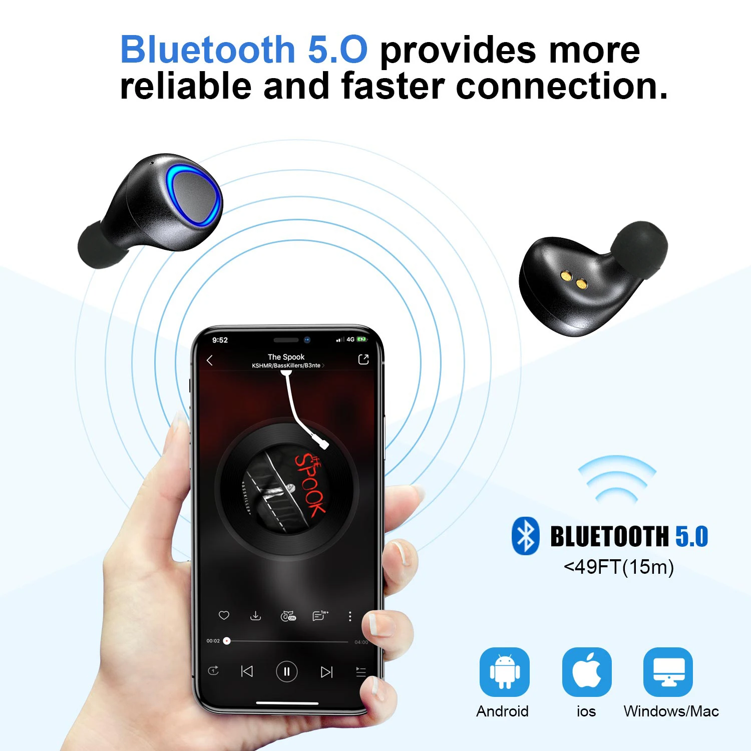 Anomoibuds IP010 плюс 135 часа воспроизведения Поддержка AAC наушники-вкладыши TWS Bluetooth наушники V5.0 Беспроводной Наушники Hi-Fi стерео звук наушники для телефона
