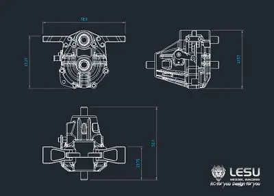 LESU коробка передач дифференциальный замок 1/14 RC тягач самосвал Tamiya TH02224|Детали и