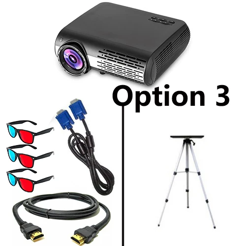 Option 3 Poner Saund M2 WI-FI светодиодный проектор 6500 люменов, 4 K, 2K FULL HD Android 6,0 Поддержка Беспроводной Экран взаимодействие 100 дюймов Экран - Цвет: Option 3
