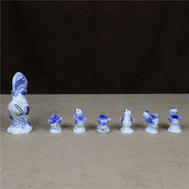 Фарфоровая фигурка курицы для семьи керамический цыпленок ручной работы