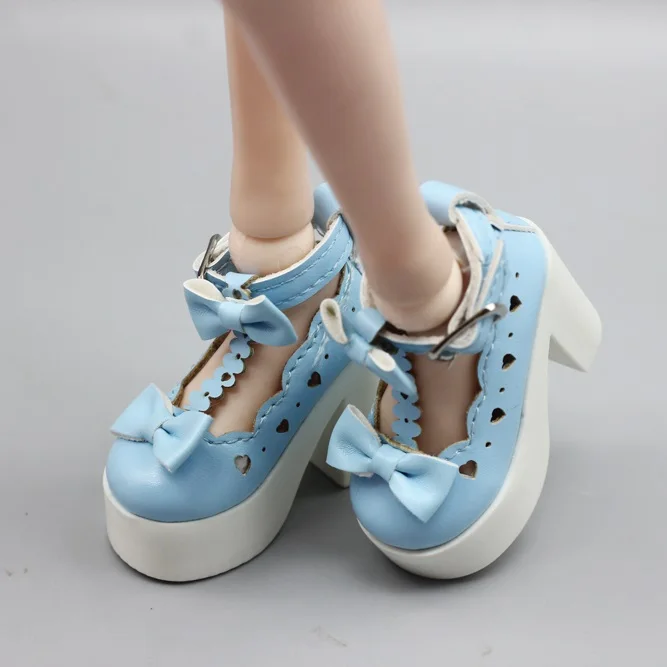Blue Модные туфли на высоком каблуке 7,8 см с бантиком; 60 см; 1/3; BJD куклы; аксессуары к платью; лучший подарок для девочек; игрушки - Цвет: Blue