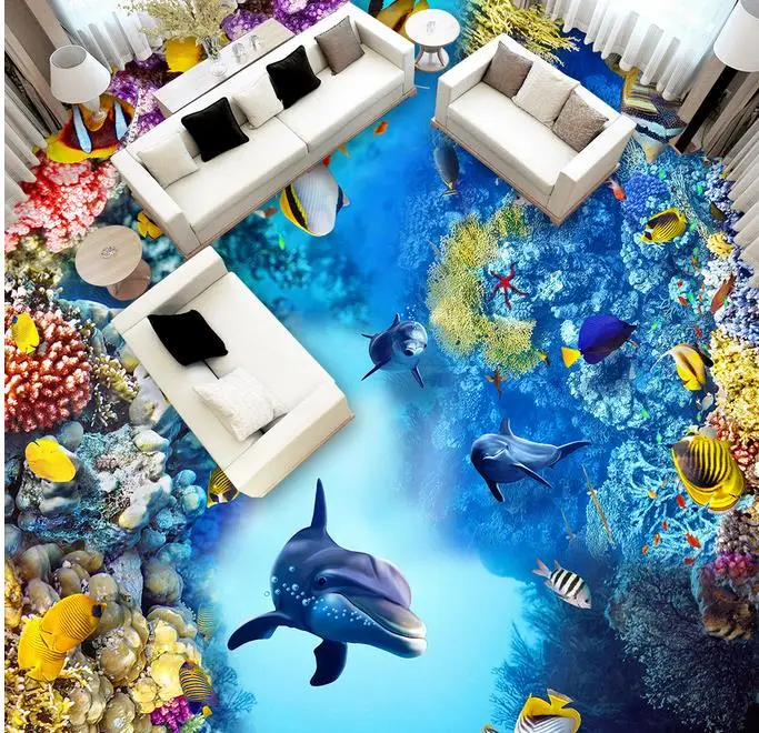 

custom 3d photo wallpaper 3d flooring Ocean World wallpaper self adhesive 3d floor bedroom wallpaper adhesive vinyl rolls floor