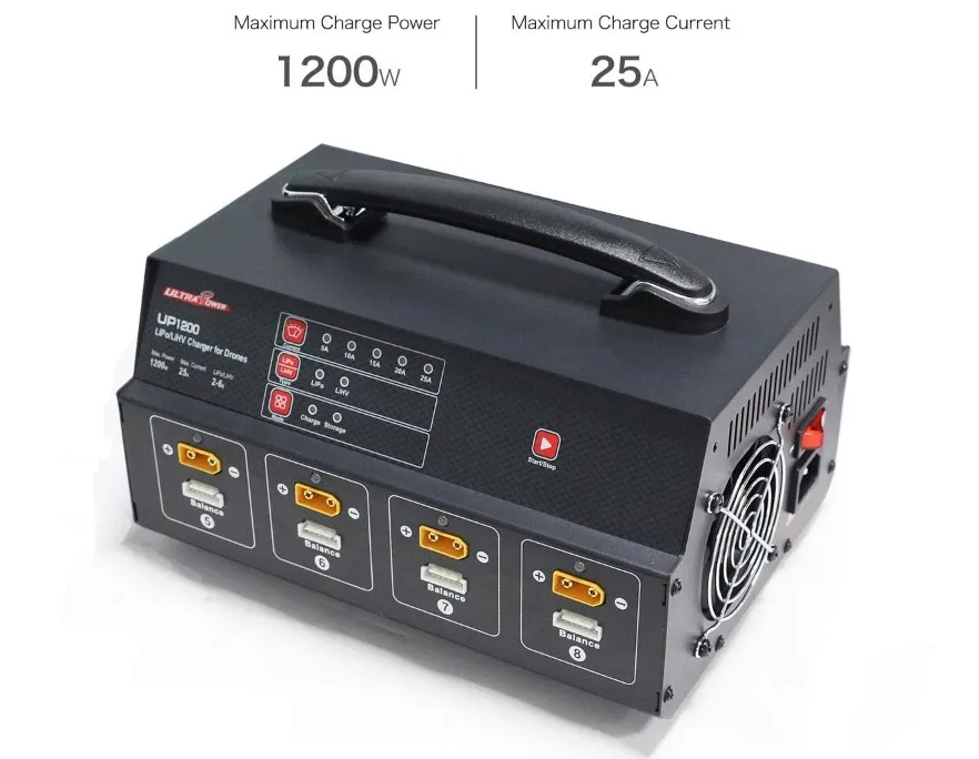Зарядное устройство для беспилотного летательного аппарата UAV UP1200 1200 Вт 25 А 8 каналов от 2 до 6S LIPOLIHV Аккумулятор для радиоуправляемого самолета профессиональные аксессуары