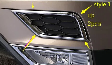 up 2pcs Крышка автомобиля ABS Хромированная передняя голова туман светильник обрезки Stick 2 шт. для Volkswagen VW Tiguan L TiguanL MK2 - Цвет: up 2pcs