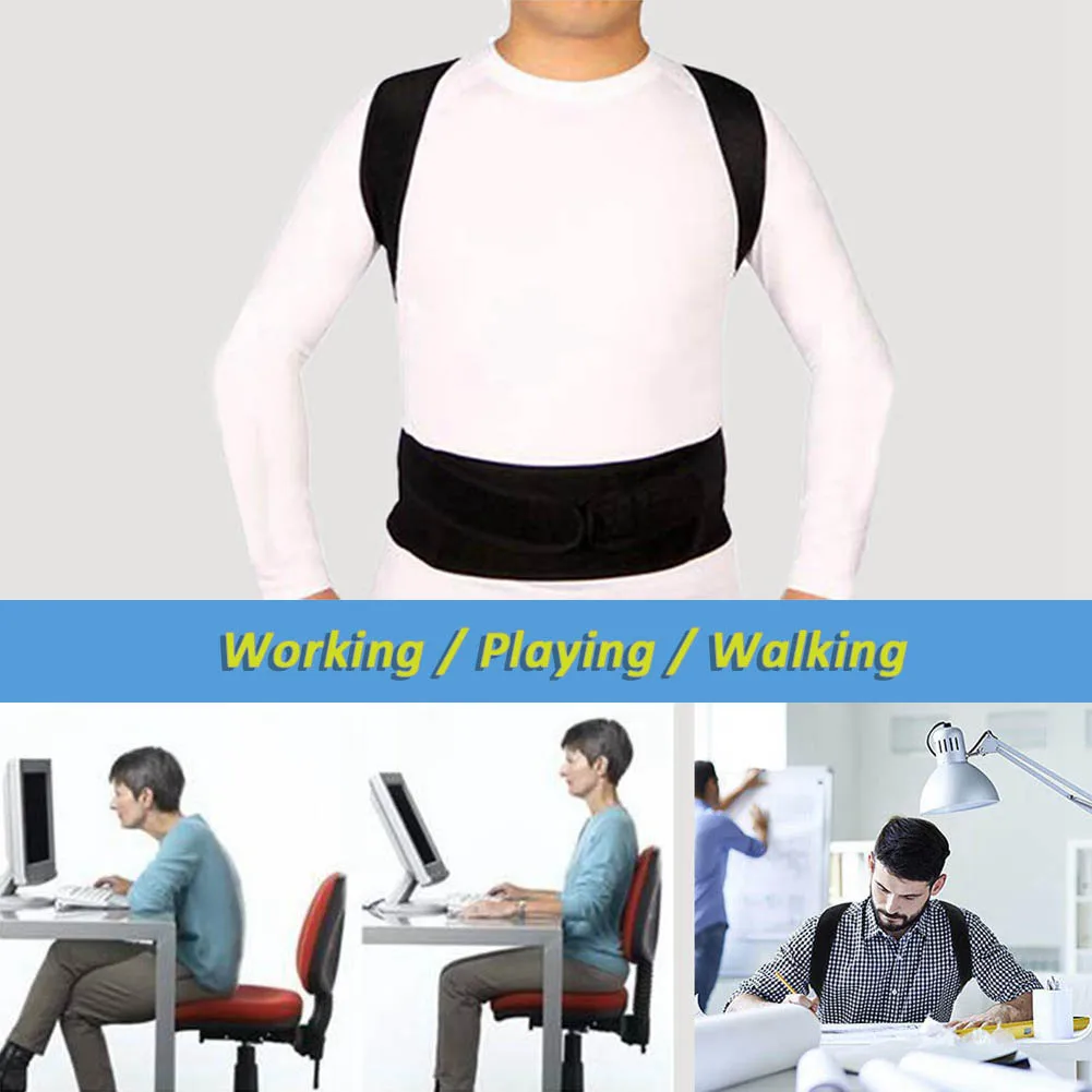 Posture Corrector Back Support Pain Relief Braces & Supports Round Shoulder Correct Belt Spine Protector Body Shaper Sauna Suits