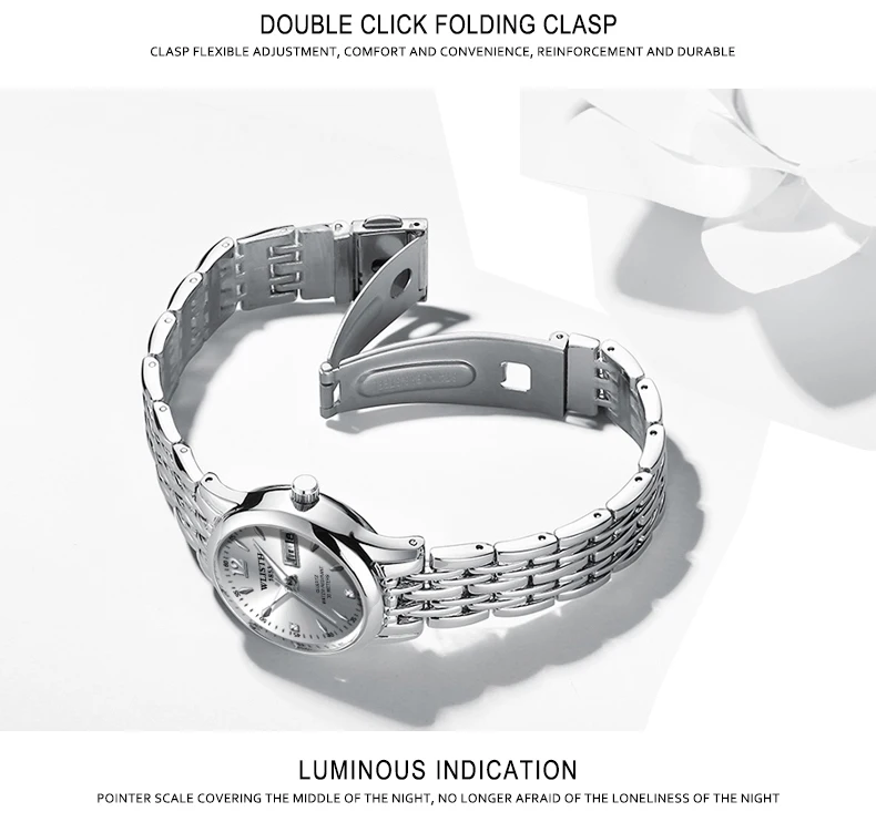 Часы WLISTH Мужские кварцевые из нержавеющей стали брендовые модные наручные с