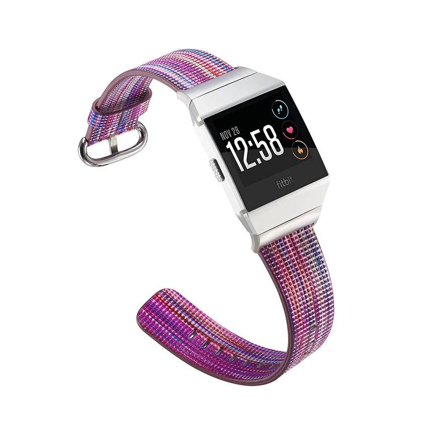Умные аксессуары для Fitbit ионные ремешки кожаный Радужный ремешок сменные