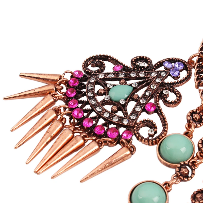 Мода ювелирных изделий макси ожерелье долго античная медь бирюзовый бусины