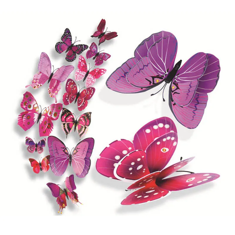 12 шт./упак. 3D Переводные картинки с бабочками наклейки игрушки для раннего