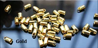 gold 100 шт./лот, 4 мм, бронзовые, золотые, металлические заглушки для шнура, кожаный шнур, веревка для ювелирных изделий, фурнитура DIY, разъемы F1760 - Цвет: gold