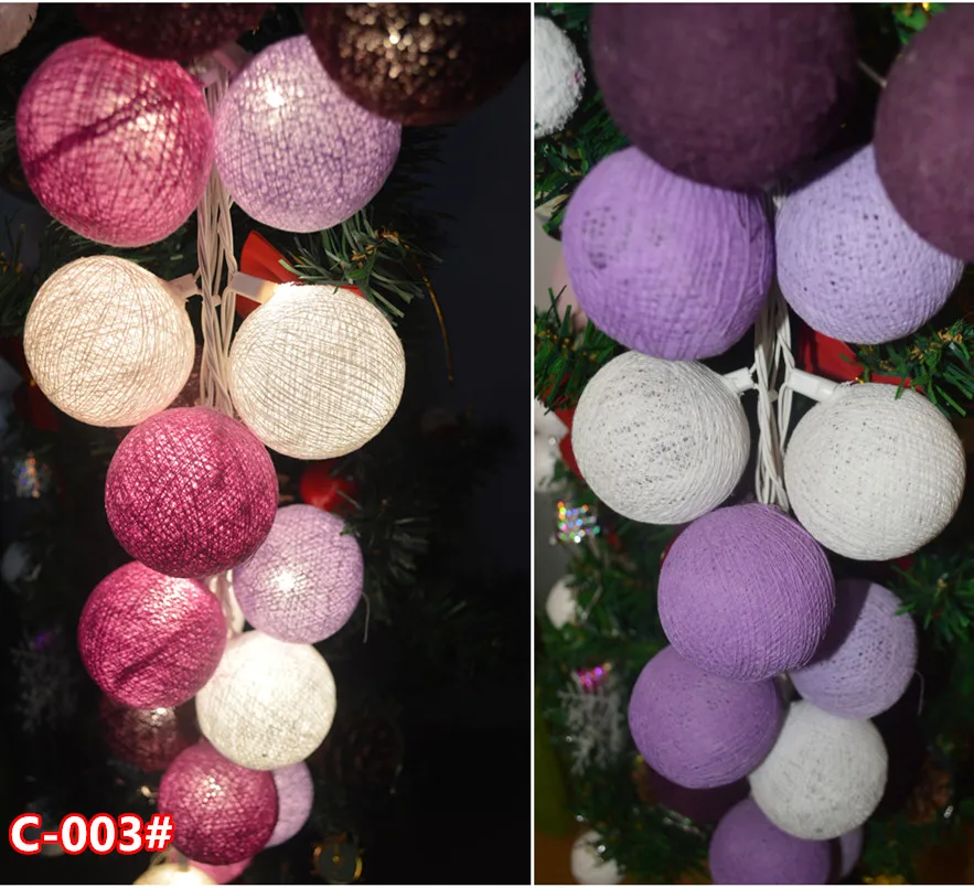 Новый дизайн белая Орхидея фиолетовая хлопчатобумажная гирлянда в виде шариков