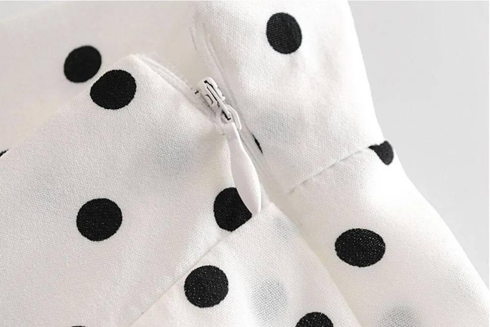 Женские широкие брюки в черный горошек повседневные свободные винтажном стиле с