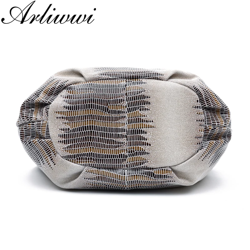 Arliwwi дизайнер Bolsas Feminina Змеиный принты блестящие высокое качество из натуральной