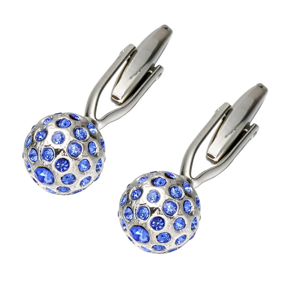 Роскошные запонки для рубашки с кристаллами мужчин брендовые цветные высокого