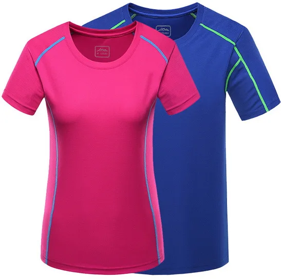 Супер Стрейч быстросохнущие футболка мужская и Женская Открытый Спортивная