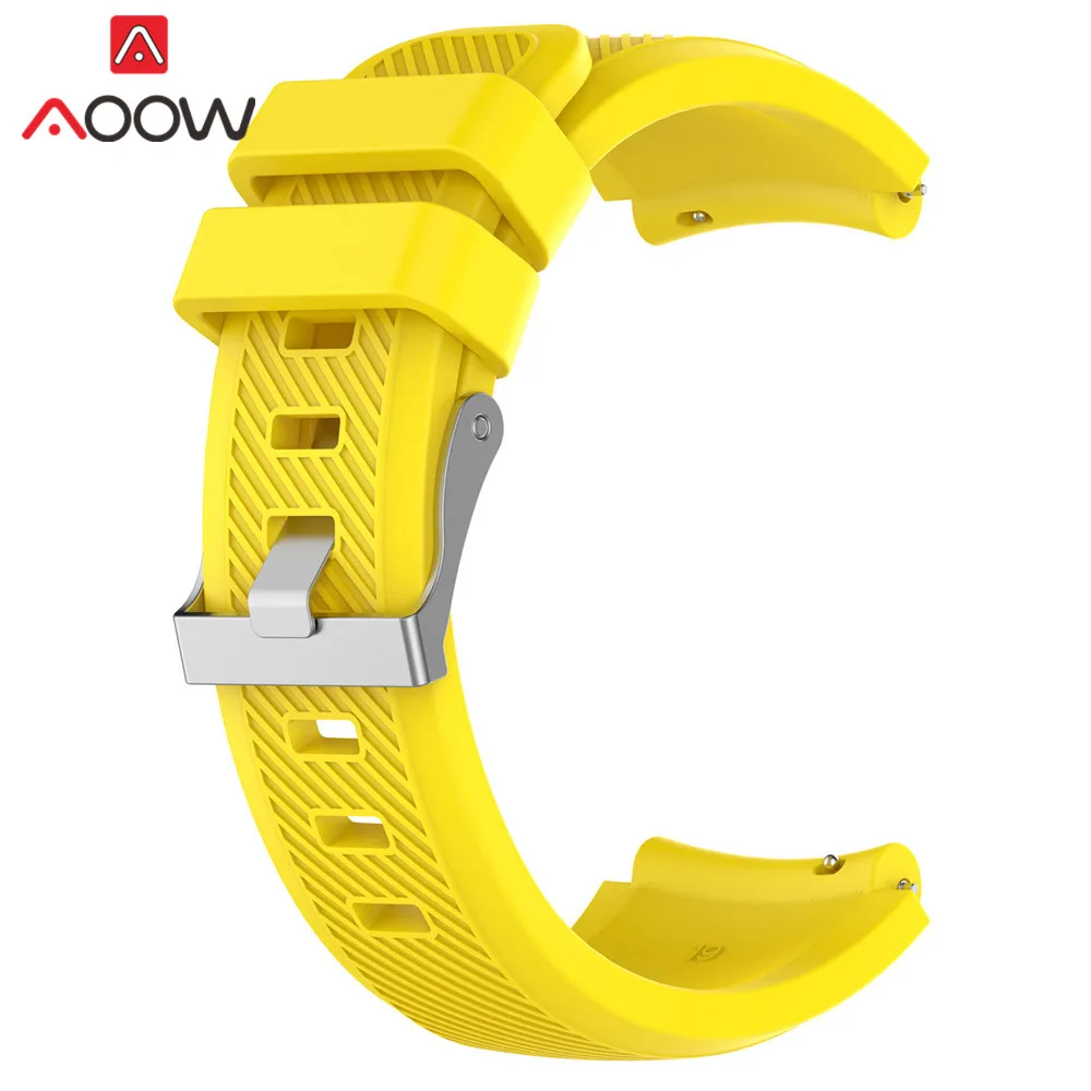 Yellow Силиконовый ремешок для часов Huami Amazfit Stratos 22 мм быстросъемный ремешок для часов резиновый сменный Браслет ремешок для Amazfit Pace - Цвет ремешка: Yellow