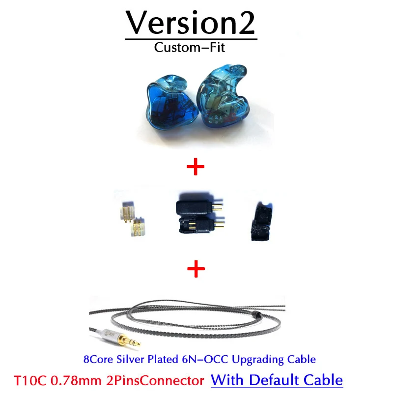 HS аудио T10 10/20 уравновешенного якоря BAs драйверы CIEMs Шум с шумоизоляцией Наушники-вкладыши сценический студийный мониторов пользовательские подходят наушники - Цвет: T10 CIEM 2PINs