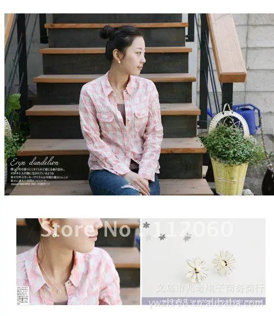 2012 New Arrivals Factory Price Free shipping Daisy earrings Wholesale 10 pieces/lot|earings wholesale|earrings shoeslot baby |