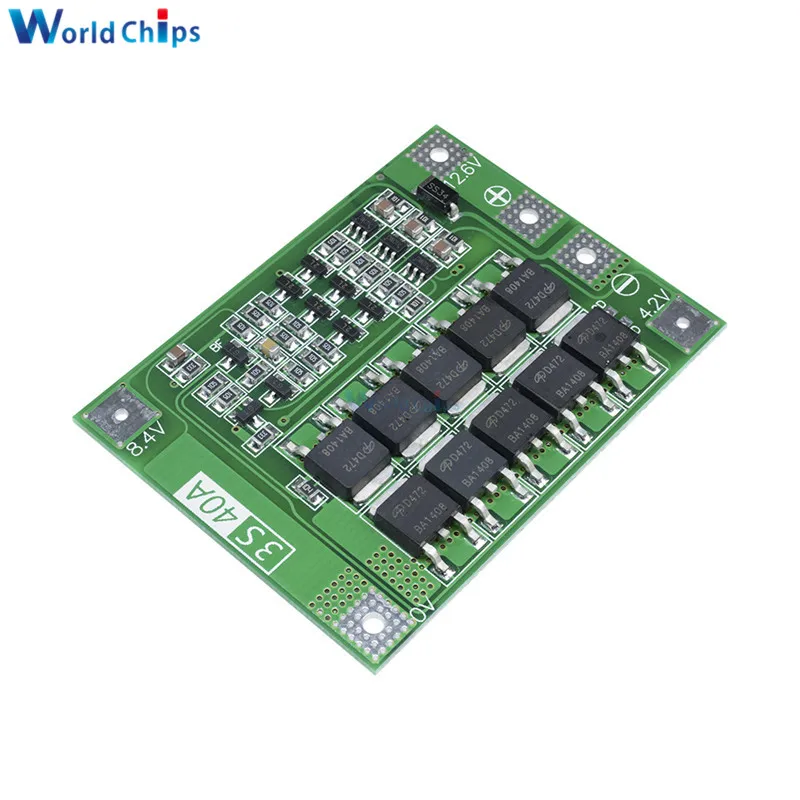 Защитная плата PCB BMS для зарядного устройства литиевых батарей 3S 40 А 11 1 В 12 6 в 18650