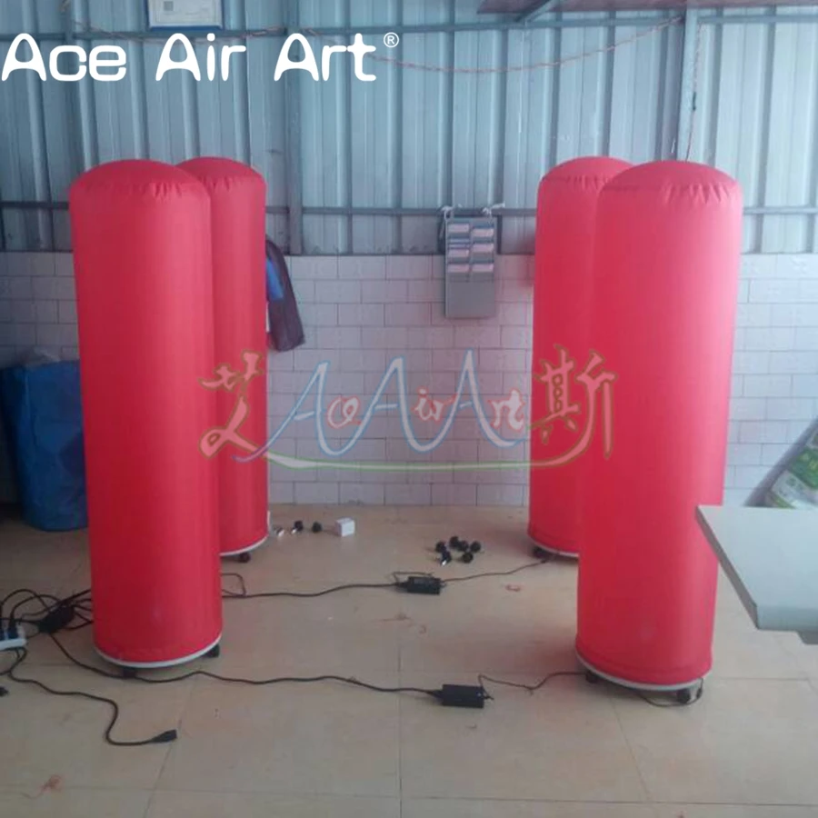 2 шт. красный LED тафты ткань надувные столбы колонна Свадебная вечеринка