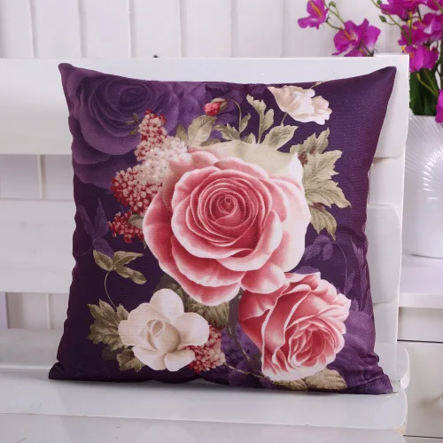 Квадратный плюшевый Чехол на подушку с тропическим пионом летний однотонный