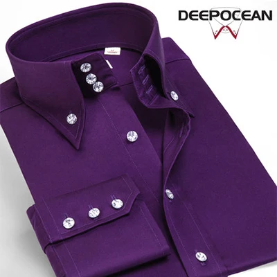 DaDDX86508L Deepocean модная мужская рубашка размера плюс, приталенная рубашка с длинным рукавом, брендовая хлопковая Повседневная Деловая мужская одежда DaDDX00615LS - Цвет: DaDDX86508L