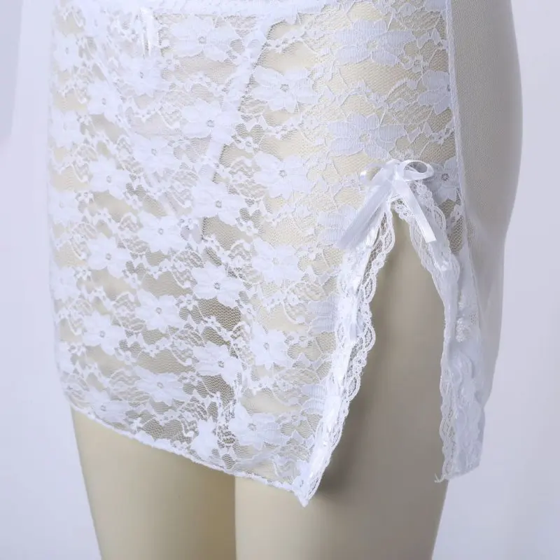 

Women Lace Dresses Lingerie Nightwear Underwear Babydoll Sleepwear G-string Mini Night Dress Robe