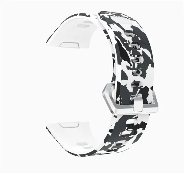 White Camouflage Красочные ремешки для Fitbit Ionic умные часы Аксессуары Регулируемый сменный Браслет Силиконовый ремешок для браслета на запястье браслет - Цвет: White Camouflage