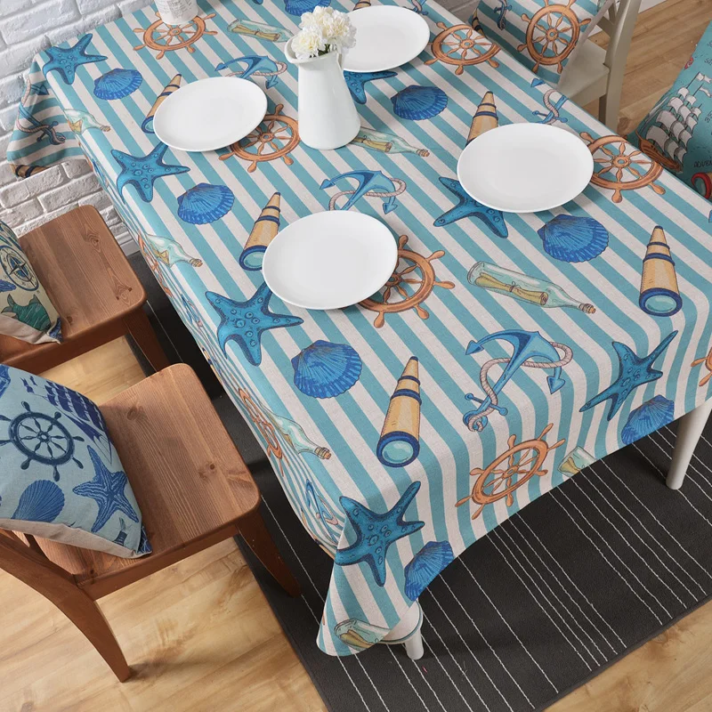 Свежий океан море Скатерти плотного льняного по индивидуальному заказу