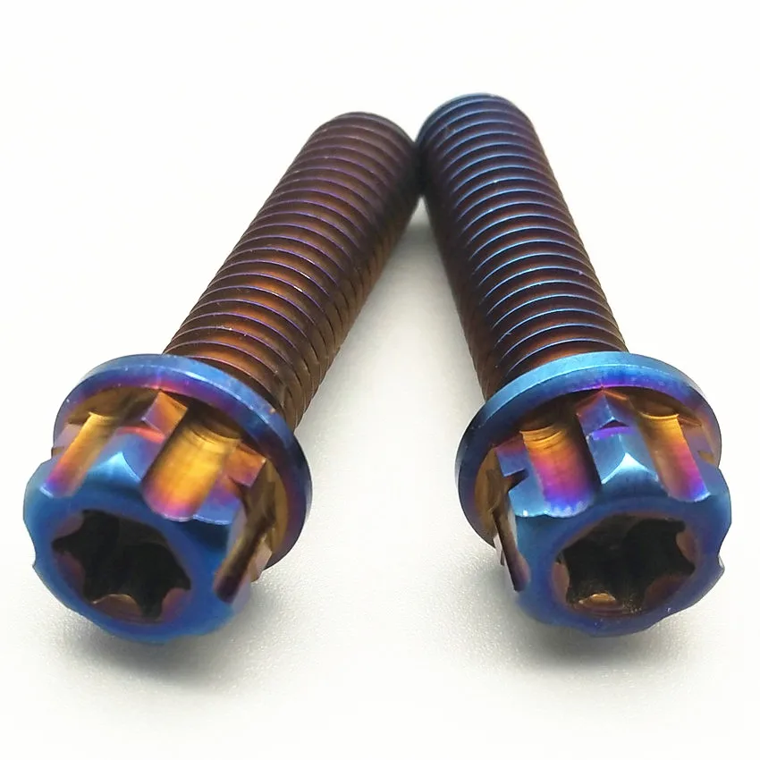 Титановые болты M6 M8 M10 x1.25 мм X1.5mm 20/25/30/35 40 фланцевая головка мотоцикла MTB винты Torx Ti