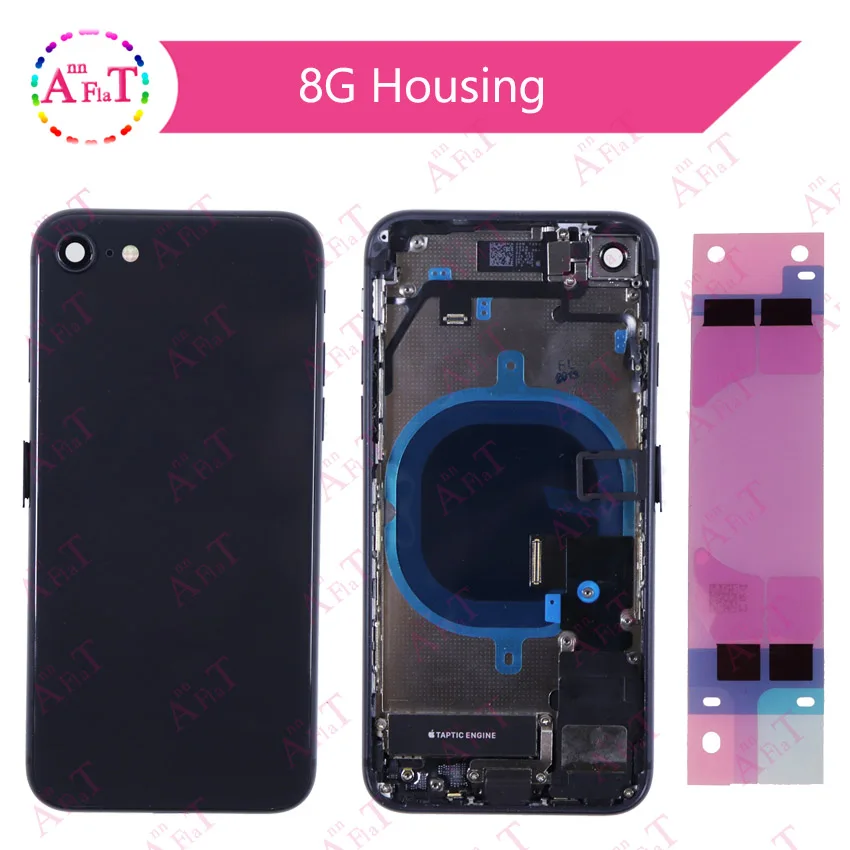 Для iphone 8 8G или 8 Plus X задняя средняя рамка Шасси Полный корпус сборка крышка батареи корпус с гибким кабелем - Цвет: i8 Black