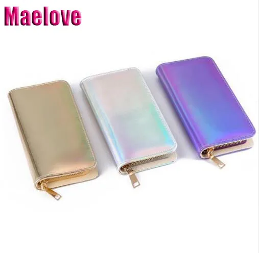 

Maelove hologram wallet women laser silver bag Mini purse wallet small hologram handbag Card Holder Phone Coin Purse