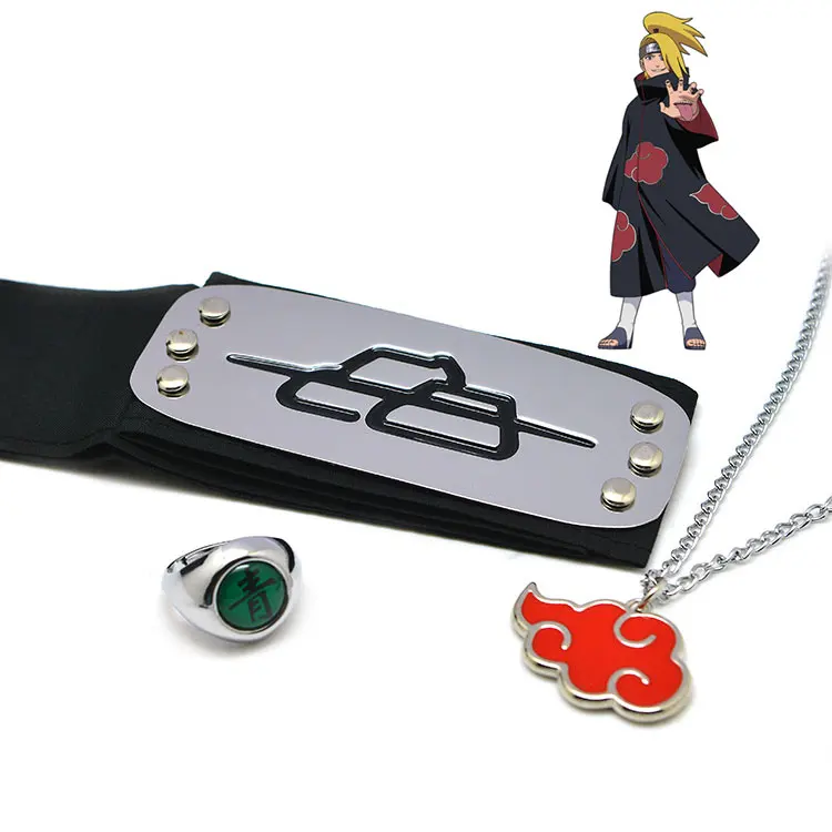 Аниме Наруто Косплей itachi заставка кольцо ожерелье 3 шт. аксессуары Akatsuki Deidara ниндзя персонаж реквизит для женщин и мужчин крутой - Цвет: Deidara