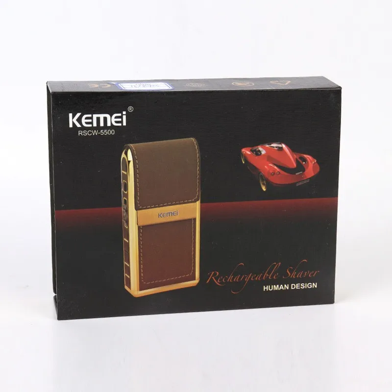 KEMEI аккумуляторная мини электробритва кожаный корпус бритва переносной триммер