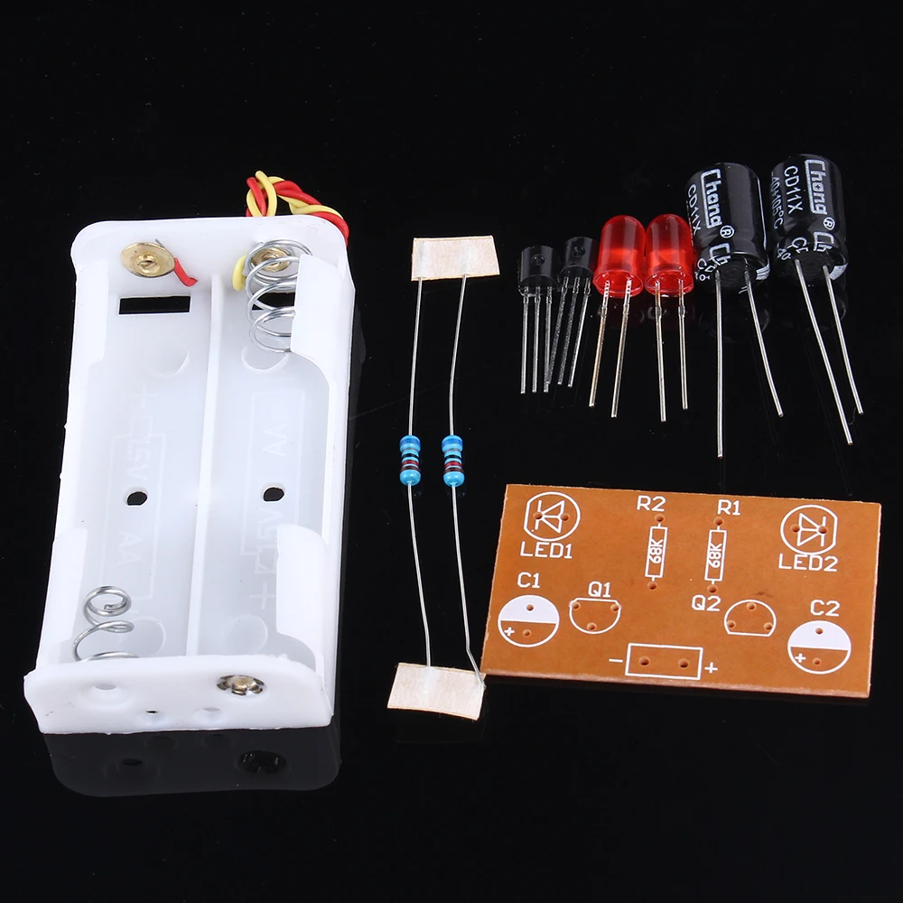 2pcs DIY Kit Flash Circuit Multivibrator Suite Electronic Production Teaching Training Parts | Электронные компоненты и