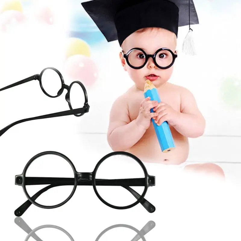 Очки в ретро стиле круглой формы Nerd очки оправе без линз пластиковые для