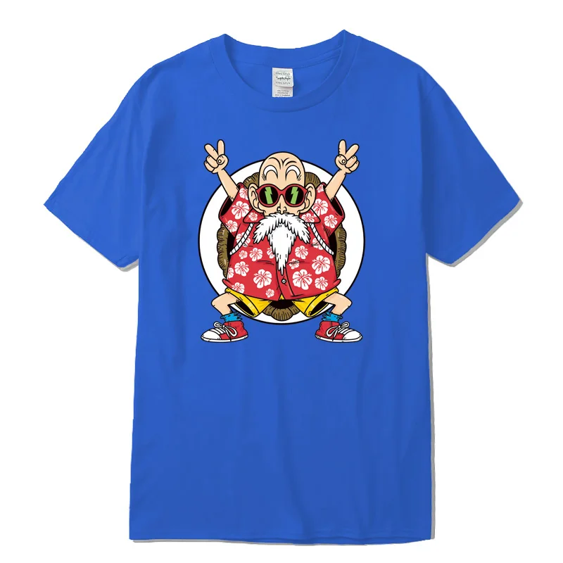 Blue 1 Summermen100% хлопок высокое качество для мужчин короткий рукав Dragon Ball Z Goku Футболка с принтом для мужчин Harajuku брендовая одежда Забавные футболки - Цвет: Blue 1