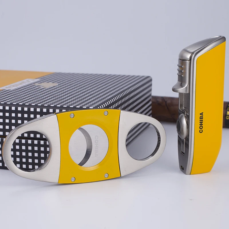 COHIBA нержавеющая сталь резак для сигар гильотина металлическая ветрозащитная 3