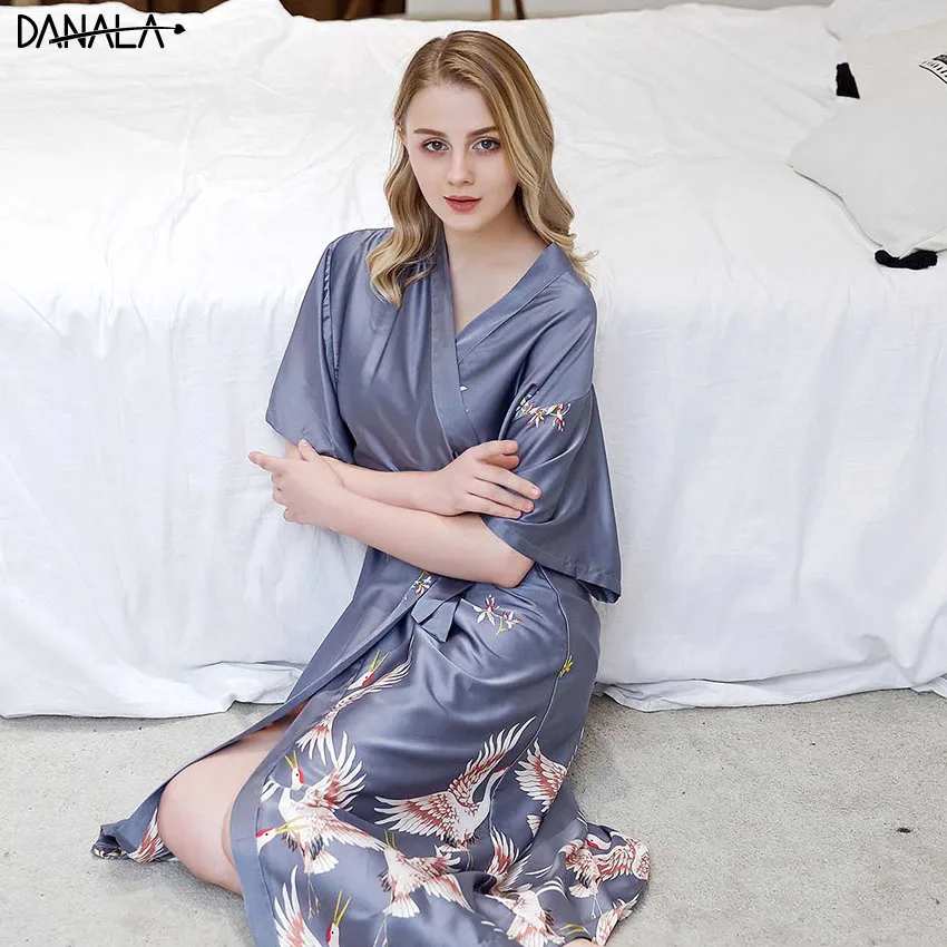 Женское шелковое атласное платье для сна DANALA освежающий ночной халат Vogue с