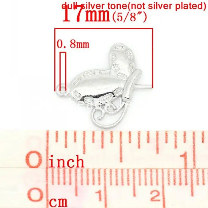 Медь шарм подвески бабочка серебро тон 17 x 16 мм 10 шт. ( K15188 ) Иу|pendant station|pendant bailpendant