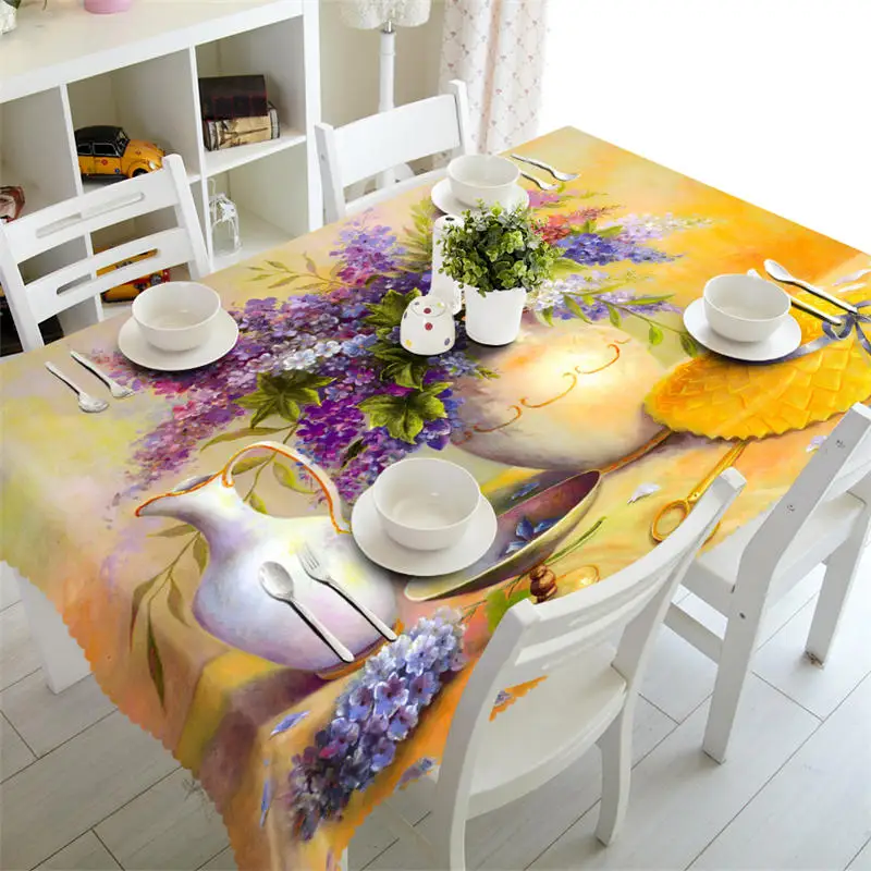 Fruit oil painting 3D printing Rectangular Tablecloths Polyester Table Cover Modern Brand Customizable Cloth | Дом и сад