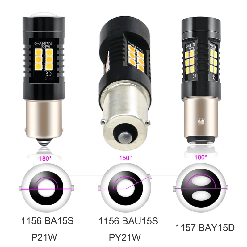 2 шт. P21W 1156 BA15S BAY15D светодиодный Canbus автомобильный светильник 3030 21SMD дневные