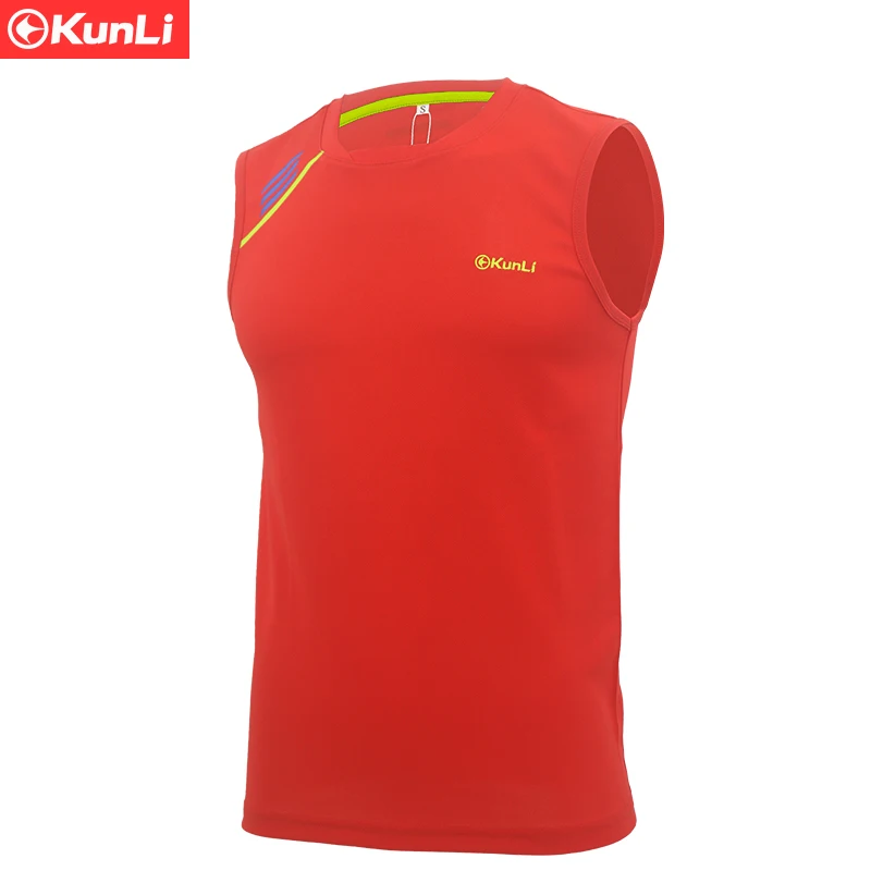 Новинка 2017 Мужская теннисная рубашка Kunli уличная спортивная одежда с круглым