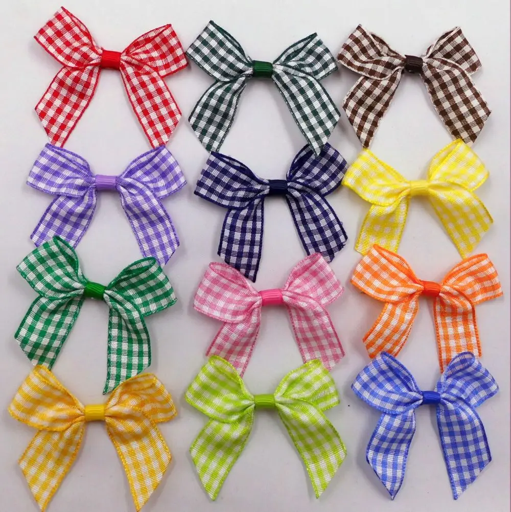 Пестротканая лента мини бант подарочная упаковка для одежды DIY аксессуары 100 шт