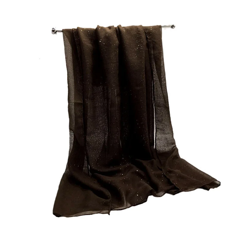 

Four seasons New female Balinese yarn monochrome sprinkle Kimsakin scarf Muslim baotou Shawl Fashion Women silk scarf