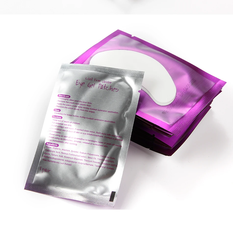 50 пар/лот подушечки для глаз бумажные накладки для наращивания ресниц без ворса кончики для глаз стикеры обертывания инструменты для макияжа Пинцет для ресниц помощник