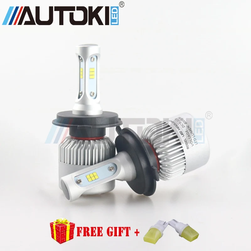Светодиодные лампы для автомобильных фар S2 Autoki 72 Вт H4 H7 H11 9006 9005 H1 чипы CSP